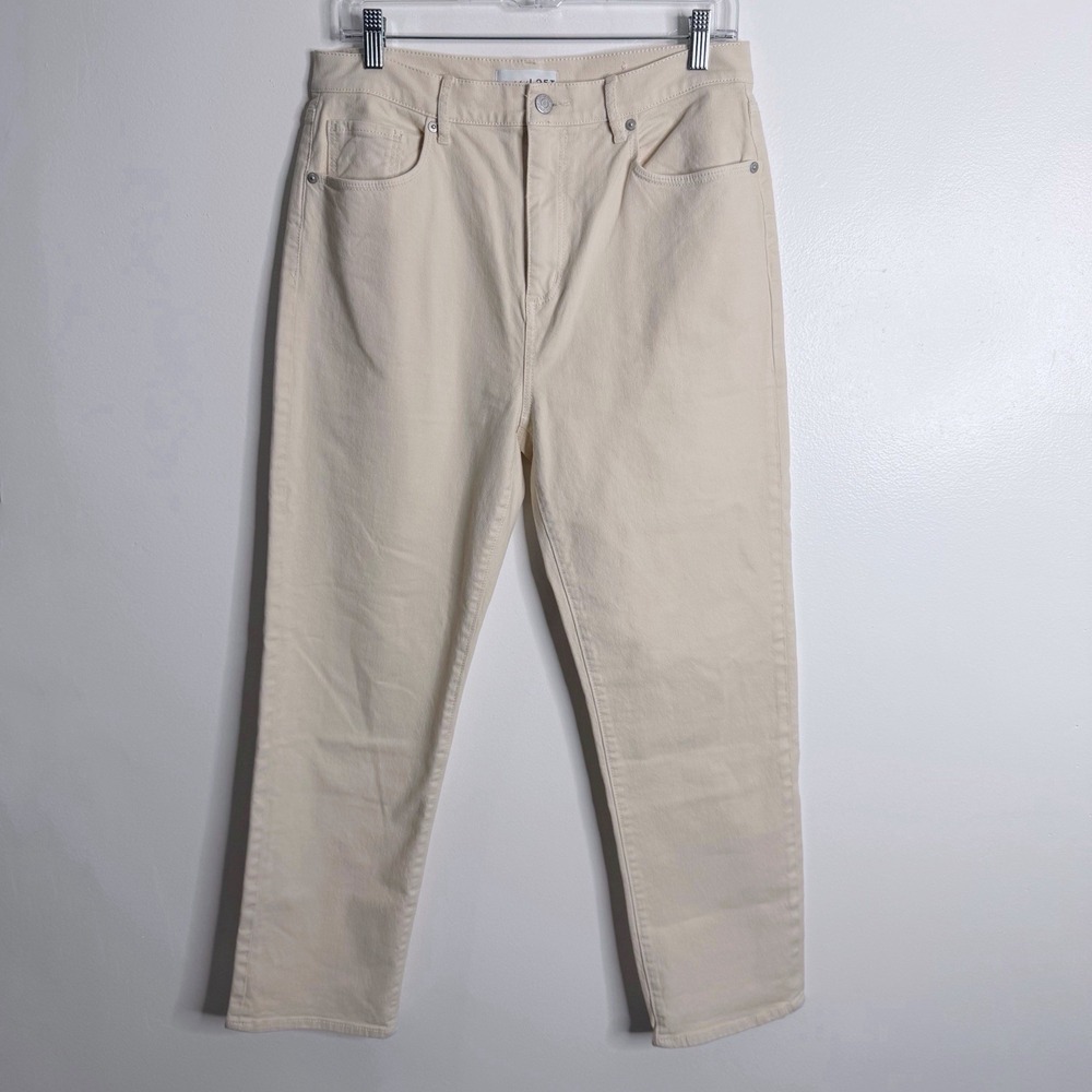 NWOT Loft‎ The Slim Jean Beige Cream Size 29/8 Casual Minimalist Effortless - Picture 2 of 8